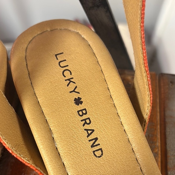 Lucky Brand Orange Sandals with Ankle Strap - Picture 2 of 11